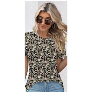 Kistore Women's Tops Summer Short Sleeve Crew Neck Shirts Dressy Casual Blouses